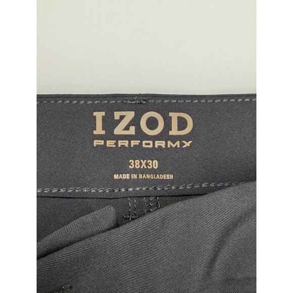 IZOD PerformX Pants Men's‎ 38x30 Gray Stretch Performance Golf Casual - Picture 1 of 8